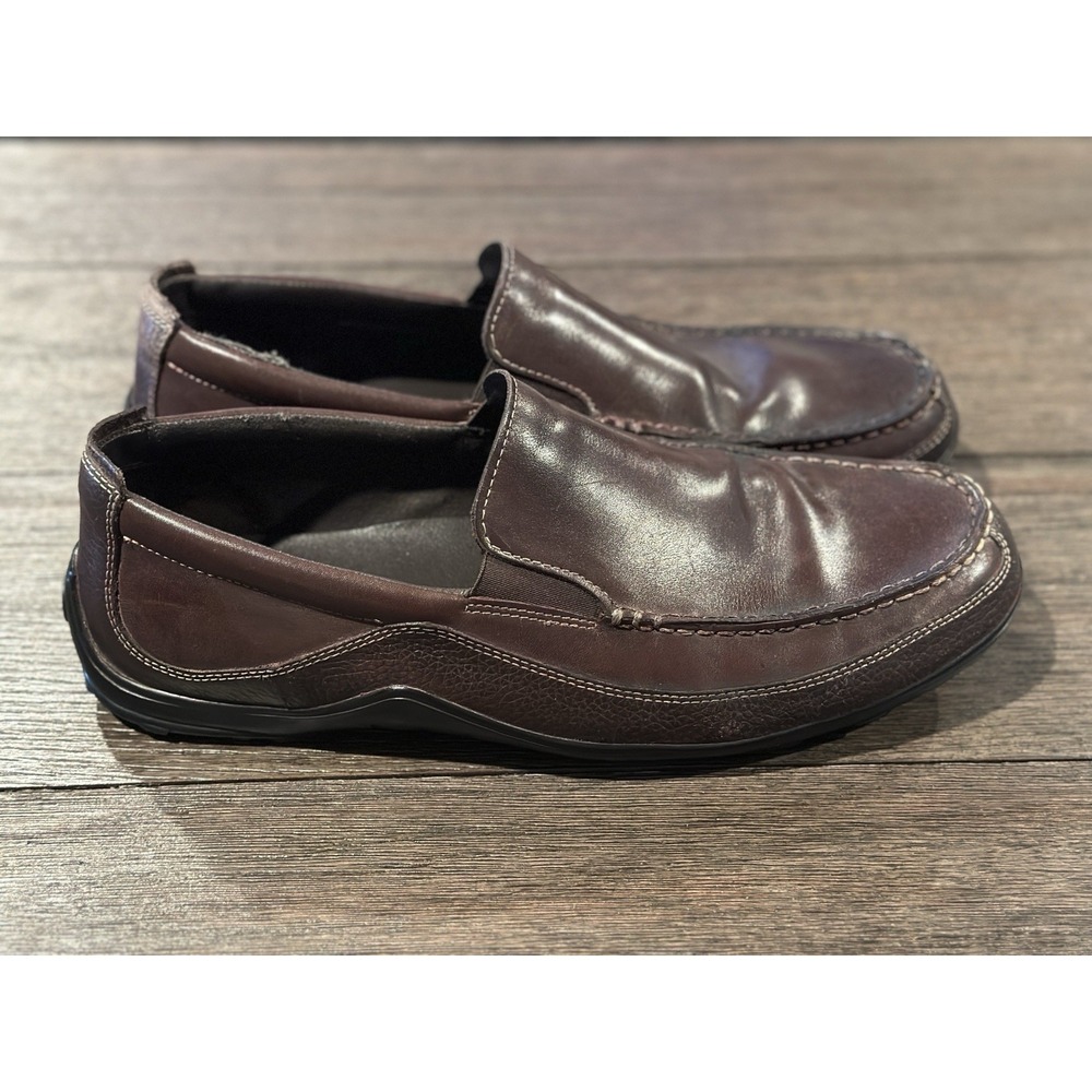 Cole Haan Tucker Venatian Loafers Sz 14 W Brown Leather Comfort Driving Shoes
